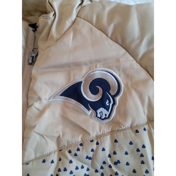 REEBOK NFL Team Apparel ST LOUIS RAMS Puffy Zip Jacket Dk Blue & Gold Women's S - Picture 10 of 12